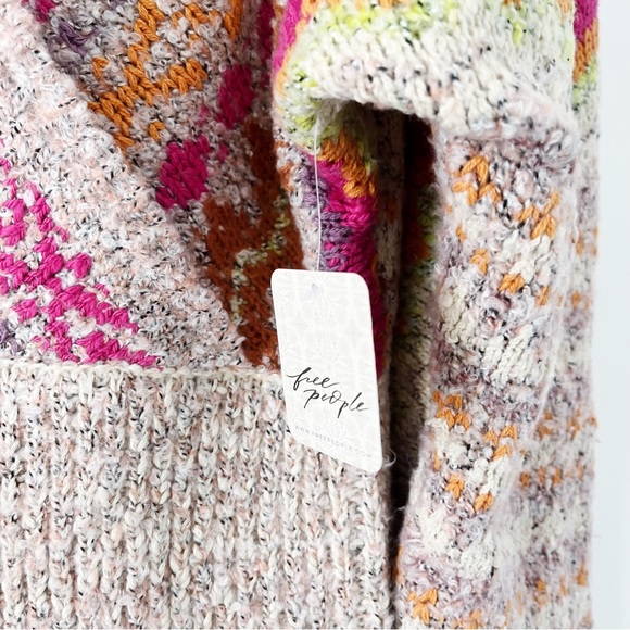 NWT Free People Forever Fair Isle Sweater Dress in Strawberry Combo - Picture 12 of 13